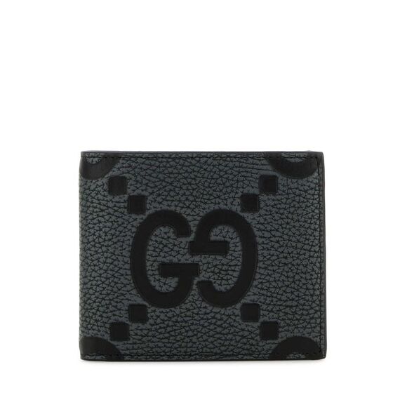 GUCCI Other - Gucci Men Dark Grey Jumbo Gg Leather Wallet